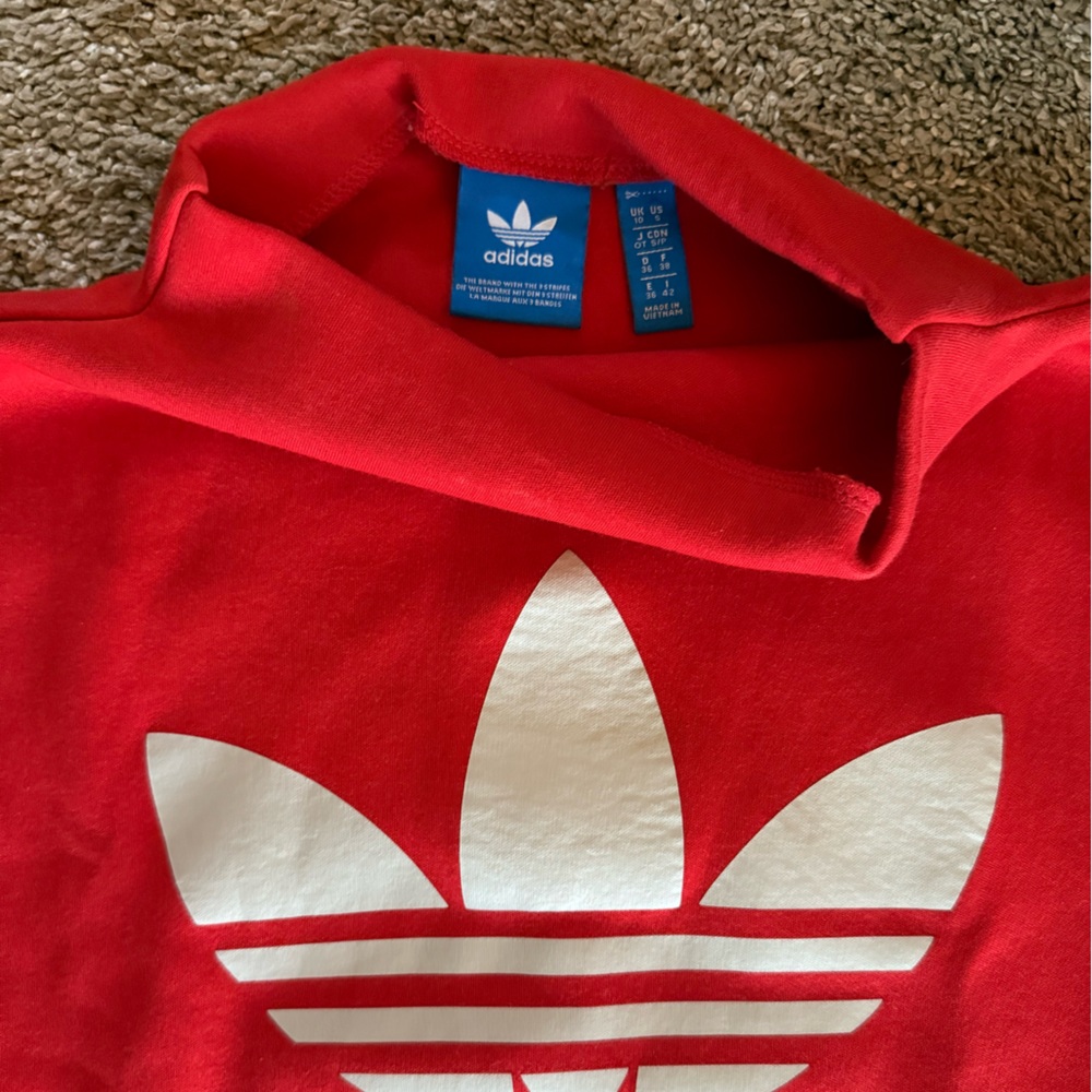 Adidas Women's Red Sweatshirt mock neck - Picture 8 of 9